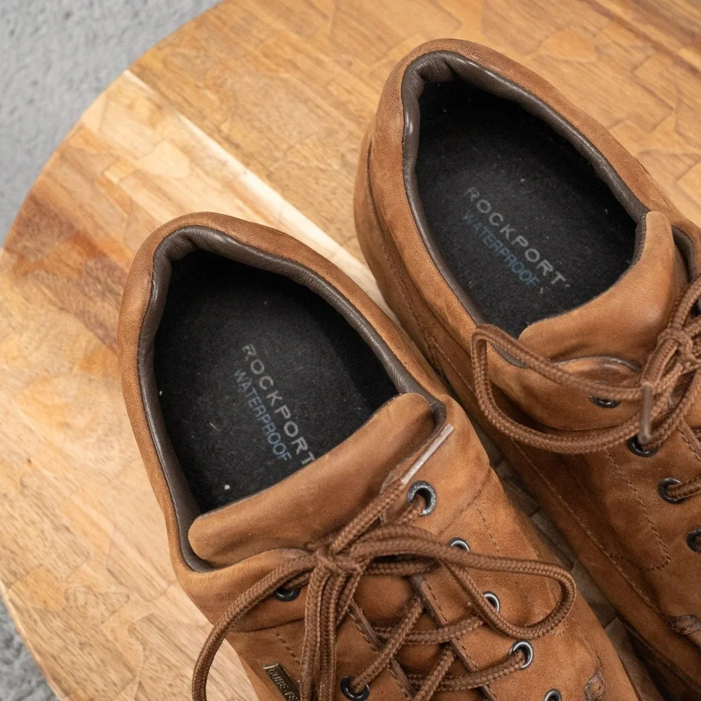 Rockport Waterproof Oxfords Shoes Men's Sz 12 XW Brown Leather Lace Up Gore-Tex